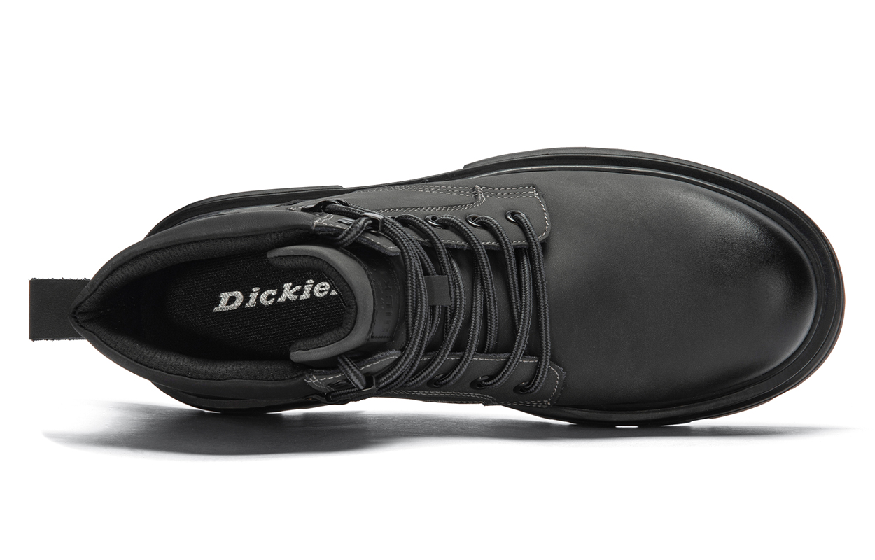 Мужские ботинки Dickies Martin кожаные на толстой подошве, черно-серый — фото 4