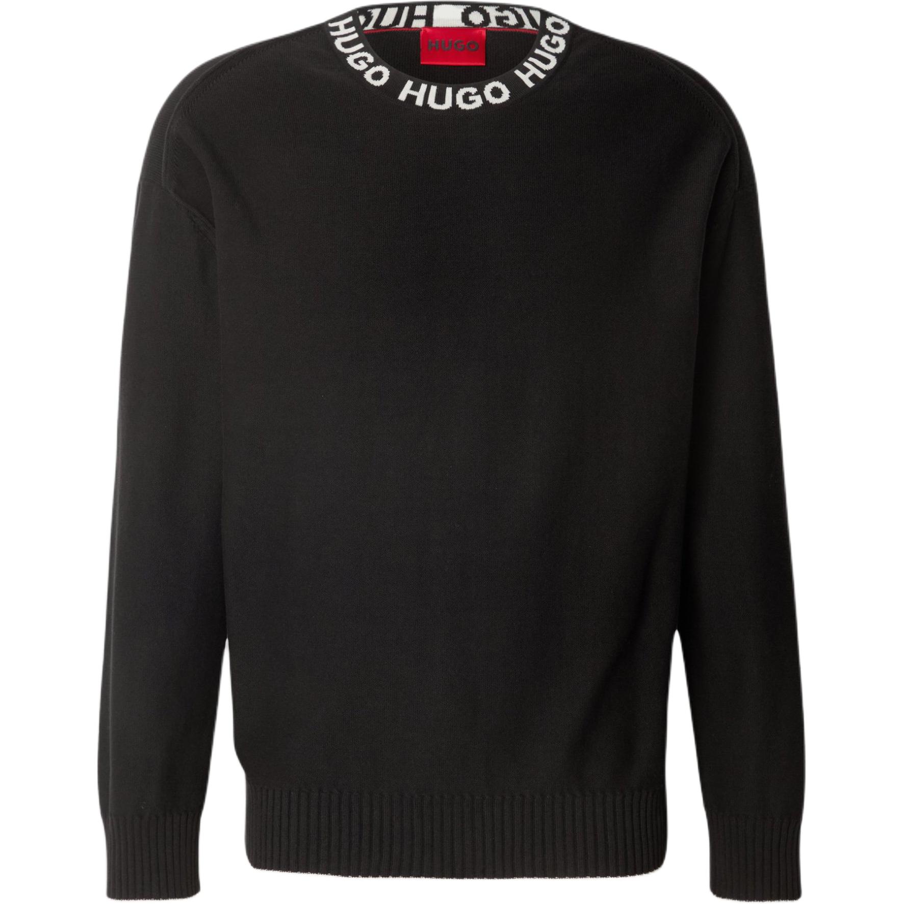 

Свитер оверсайз с интарсией логотипа HUGO BOSS, черный