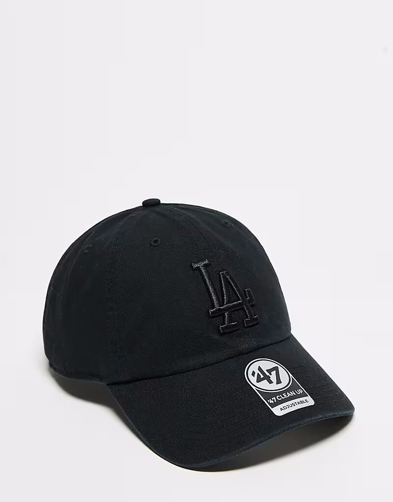 

47 Brand тональная бейсболка LA Dodgers clean up черного цвета
