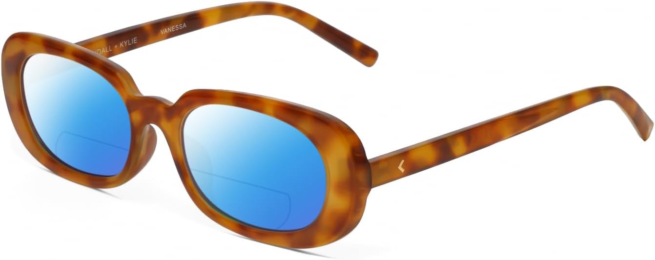 

Солнцезащитные очки для чтения Calabria K+K VANESSA овальной формы с поляризованными линзами и бифокальной оправой, модные дизайнерские очки для чтения с бифокальными линзами, Milky Tortoise Havana Crystal/Blue Mirror Lens