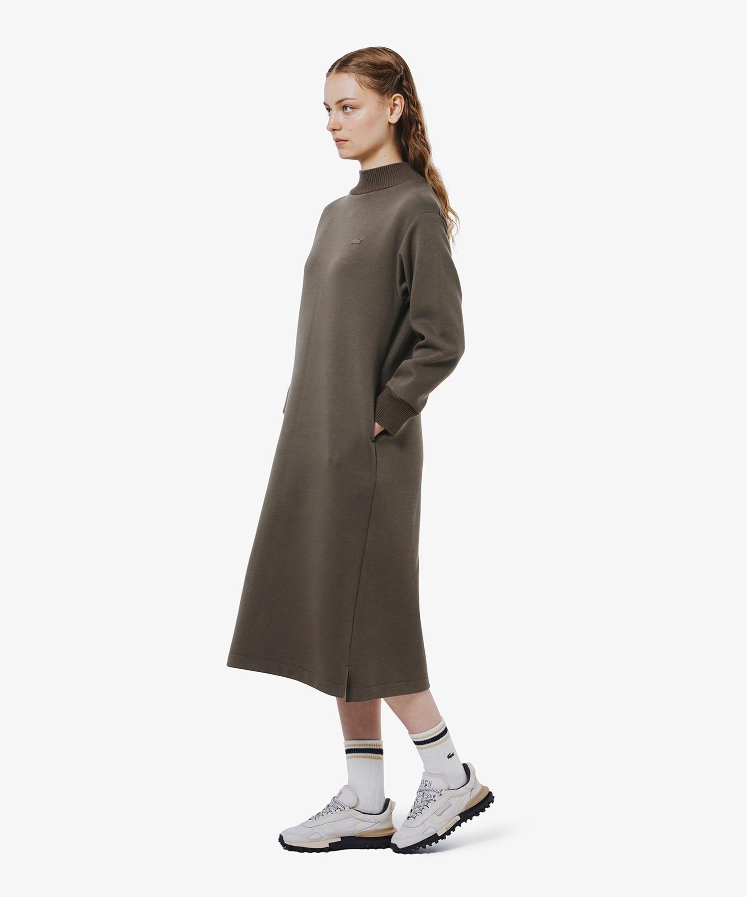 Платье LACOSTE с высоким воротником, Dark Brown