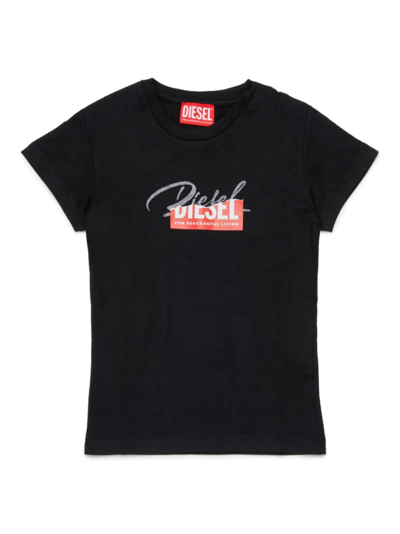 

Diesel Kids футболка с логотипом и эффектом потертости, черный