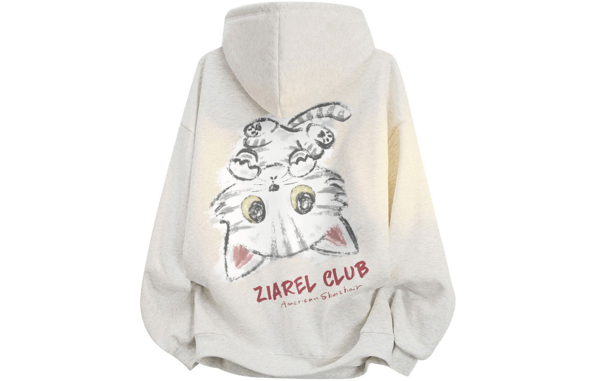 

Толстовка Unisex Hooded Moderate Heavyweight ZIAREL, белый heather серый