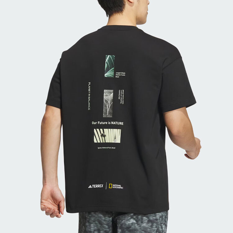 Футболка National Geographic Co-branded Section для мужчин, черная Adidas, черный — фото 3