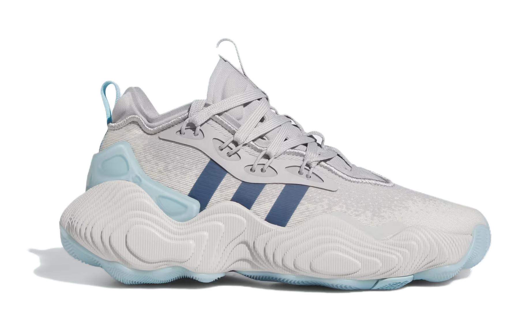 Adidas Trae Young 3 Серый Предварительно использованный Чернильно-серый GS, Серый Белый — фото 3