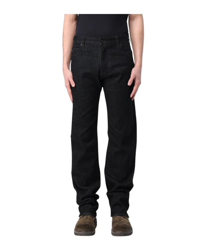 

Современные черные джинсы прямого кроя Emporio Armani, черный