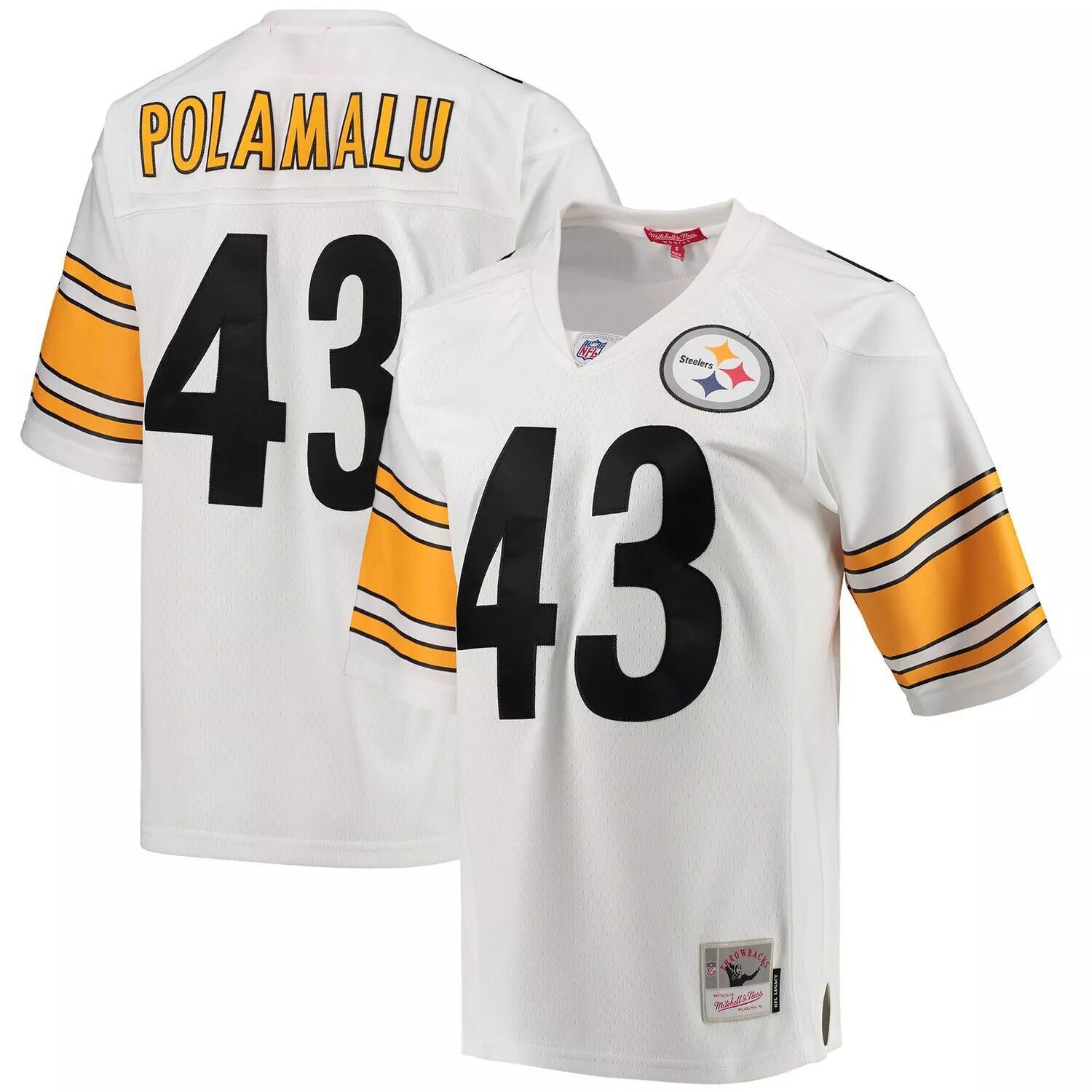 

Женская футболка команды Mitchell & Ness Troy Polamalu White Pittsburgh Steelers 2005 Legacy Replica Team