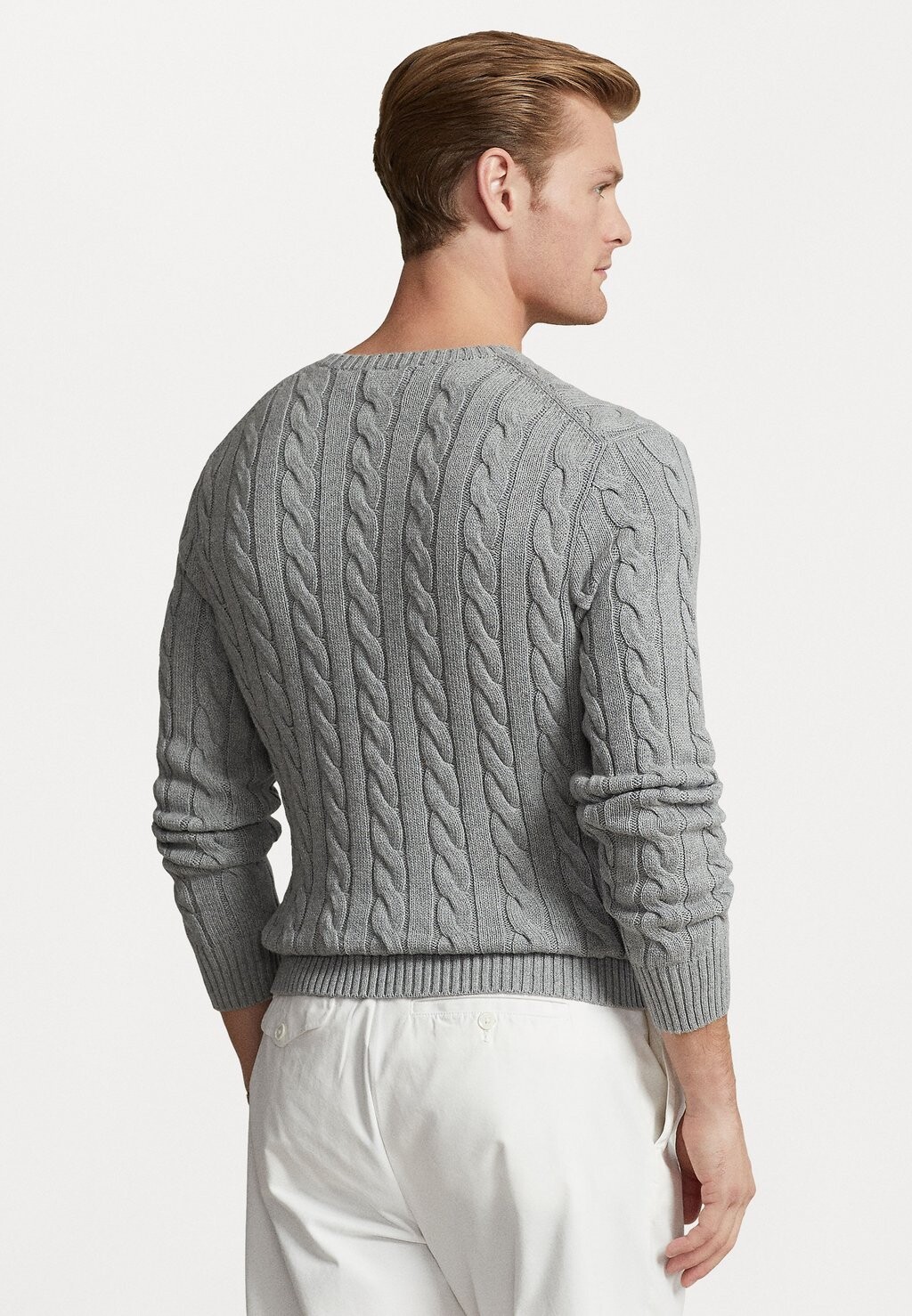 Свитер DRIVER LONG SLEEVE Polo Ralph Lauren, палевый, серый вереск — фото 3