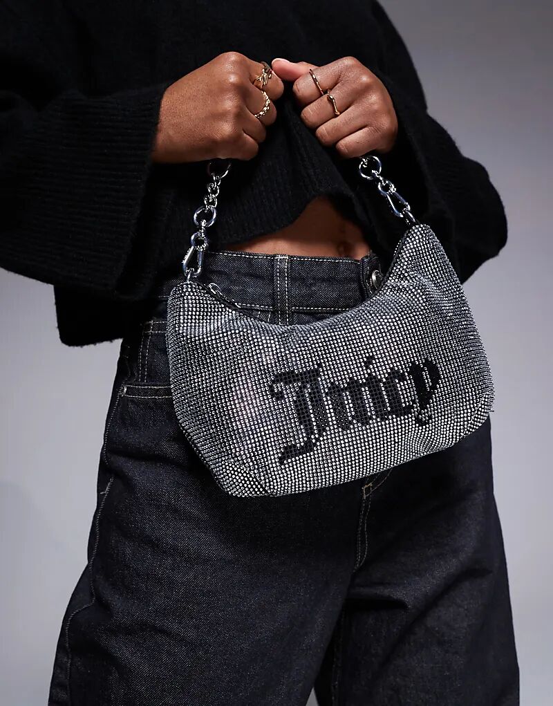 

Маленькая сумка через плечо с логотипом Diamante черного/серебристого цвета Juicy Couture, Черный, Маленькая сумка через плечо с логотипом Diamante черного/серебристого цвета Juicy Couture