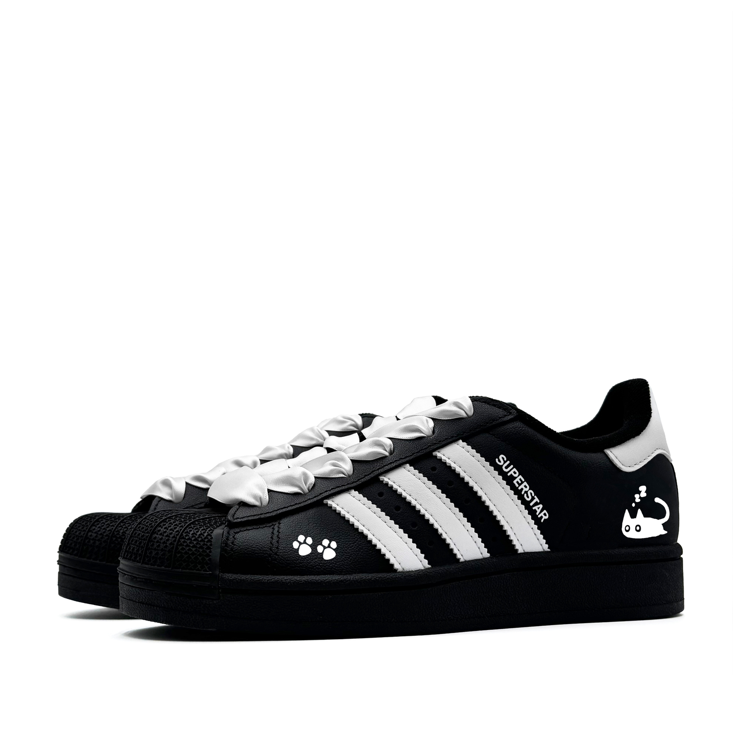 Superstar 2 Cat Paw Slip Resistant Abrasion Resistant Low top детские скейтбординг кроссовки Adidas Originals, черный — фото 4