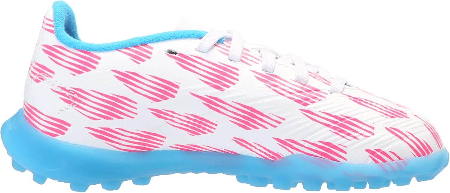 Футбольные кроссовки Adidas Originals Boys' League Predator для игры на траве, белый/синий/розовый — фото 3