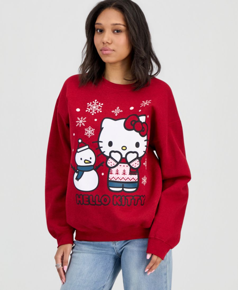

Детская толстовка с круглым вырезом Hello Kitty Snowman Love Tribe, Cherry Red