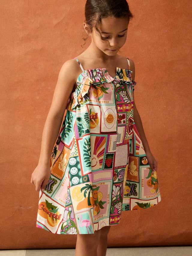 

Детское платье-сарафан Smiley Kids Lucia из хлопка в стиле пэчворк Reiss, Multi