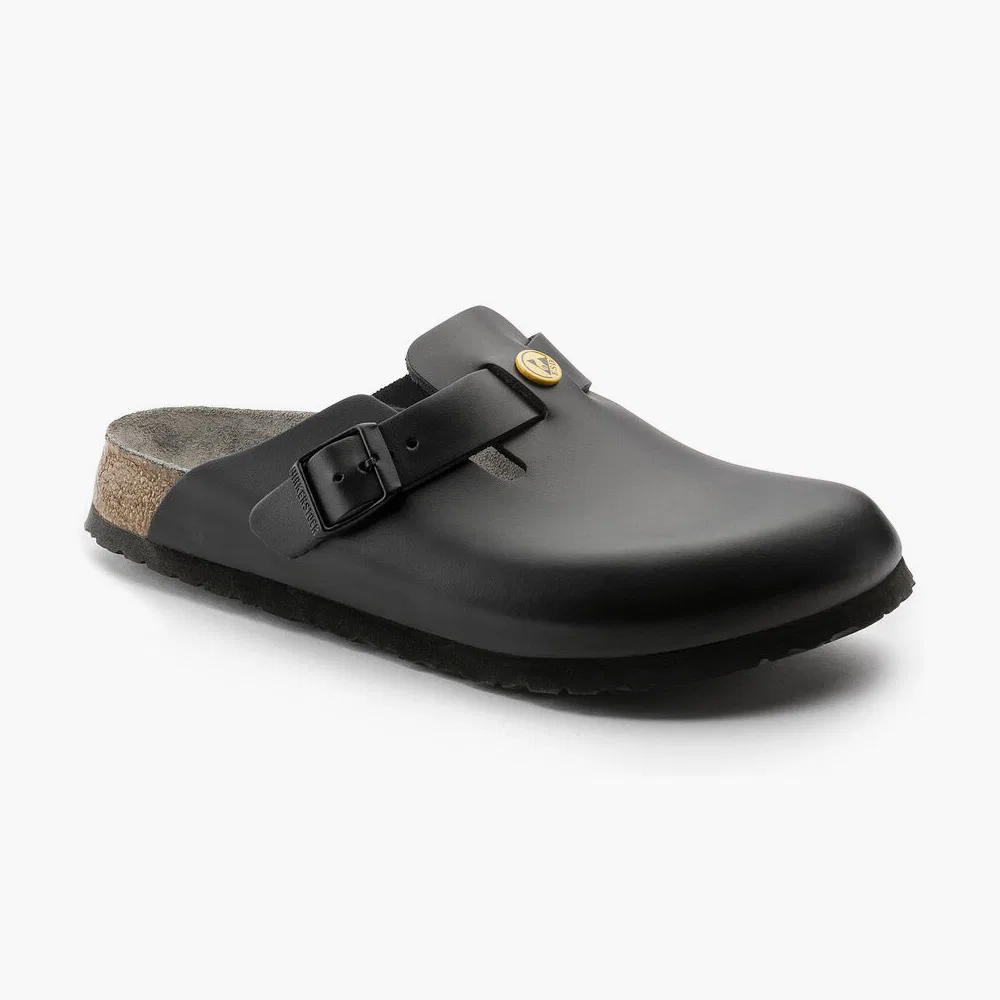 Мужские клоги Boston ESD из чёрной кожи от Birkenstock