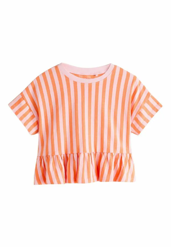 Футболка с коротким рукавом и принтом, стандартного кроя. Next, Pink Orange Stripe