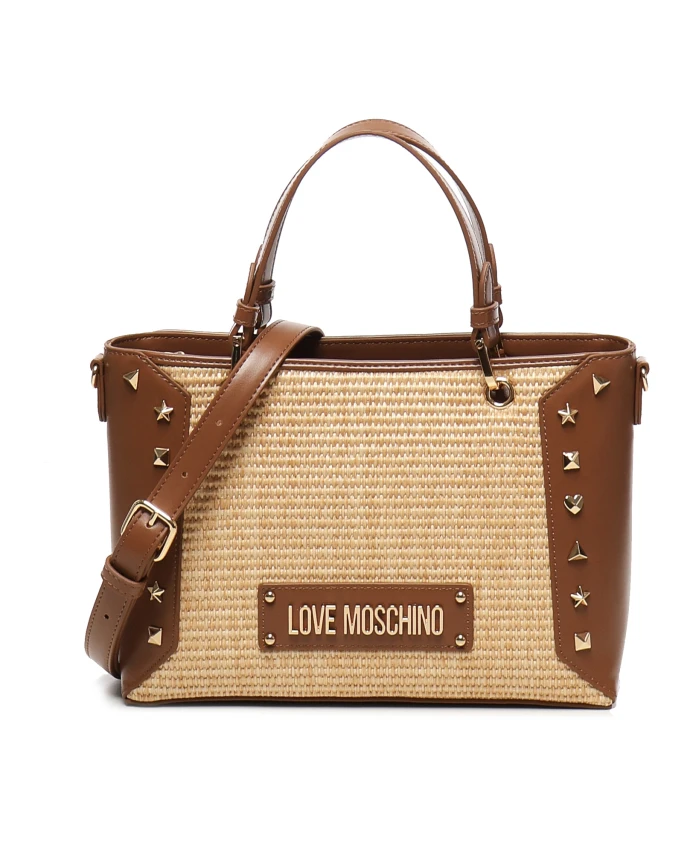 

Стильная сумка через плечо на молнии Love Moschino, бежевый