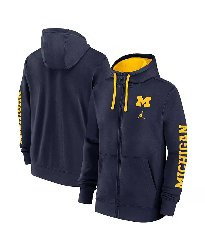 

Мужская синяя толстовка с молнией Michigan Wolverines Primetime Primary Mascot Jordan