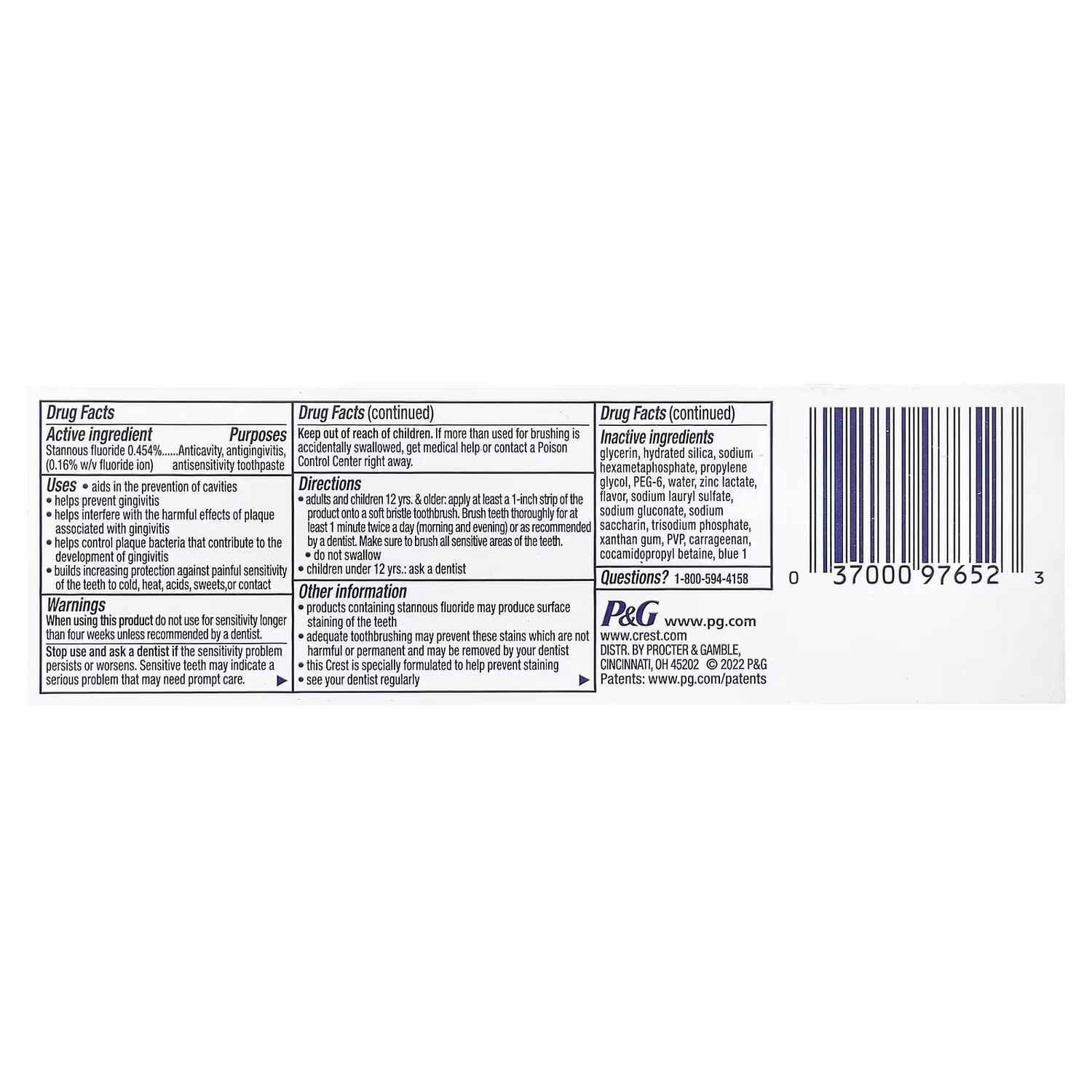 Pro Health Advanced, Зубная паста с фтором, дополнительное отбеливание, 3,5 унции (99 г) Crest — фото 3