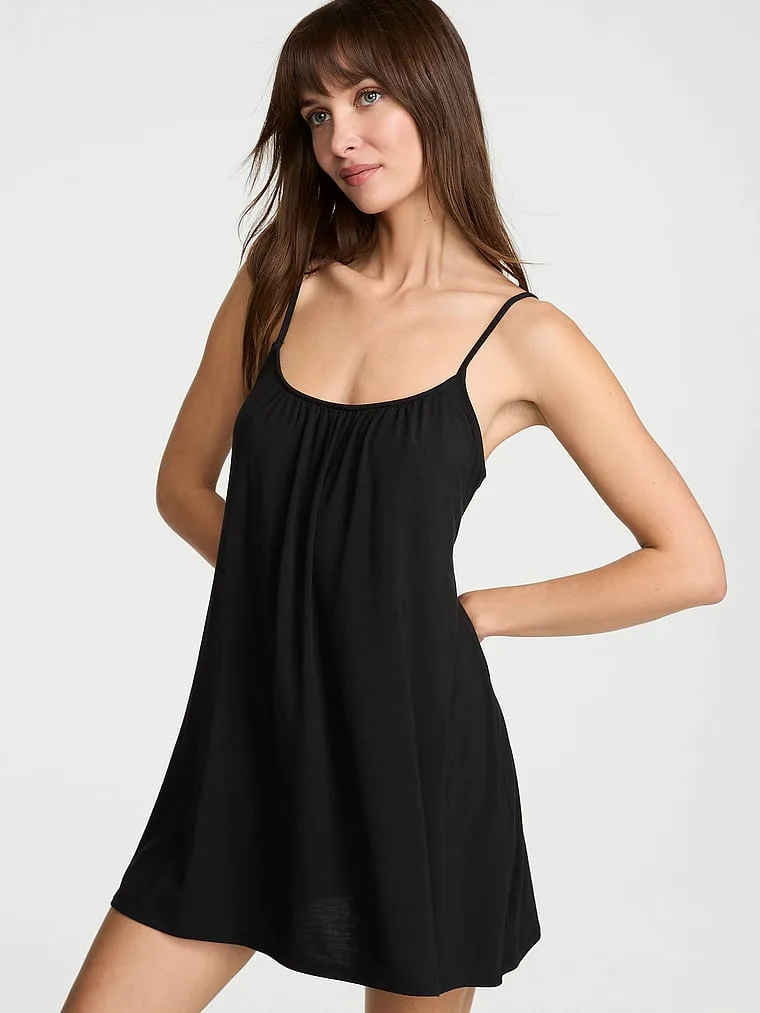 Платье-Комбинация из мягкого модала с вырезом-лодочкой Victoria'S Secret, Black