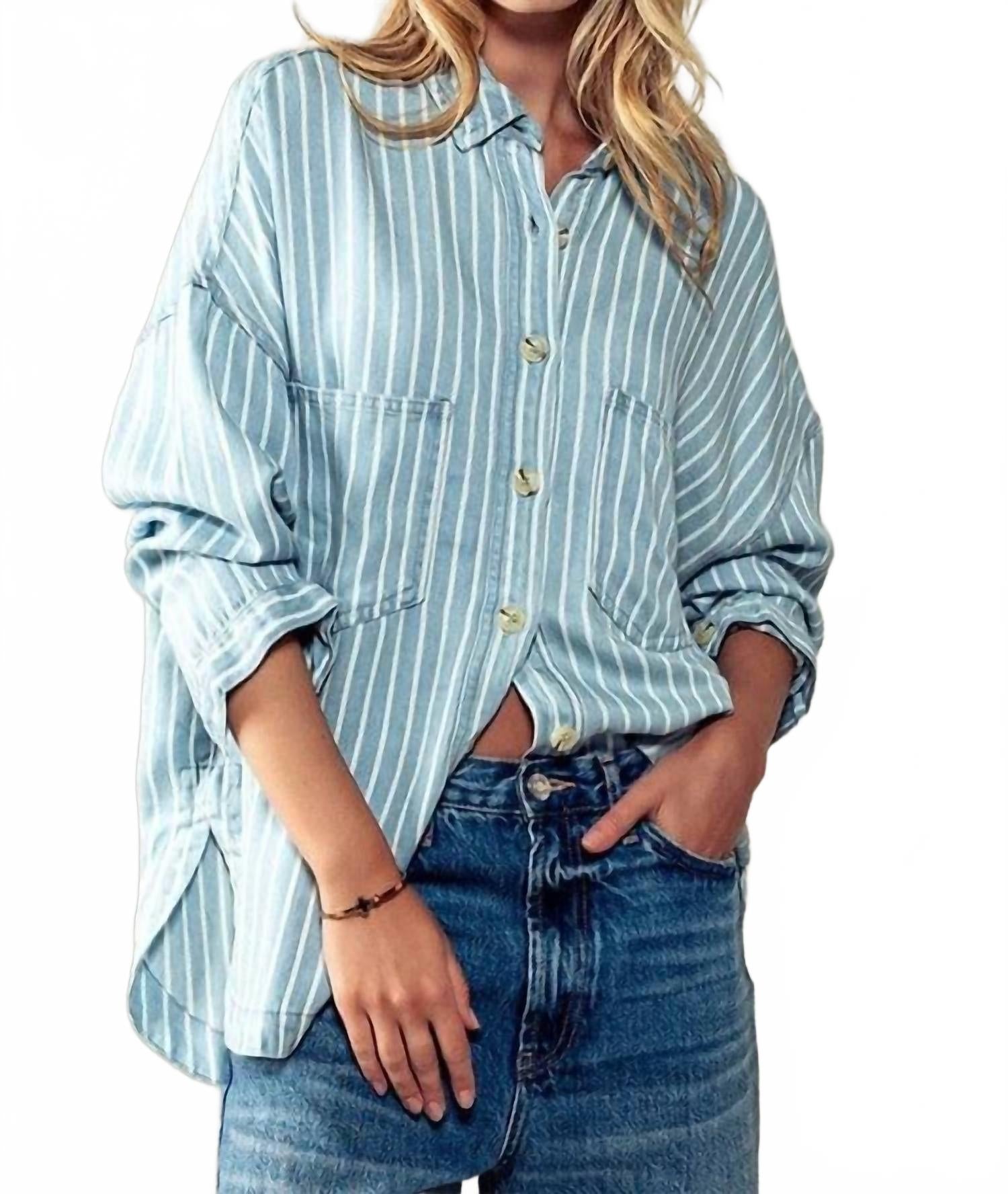 

Horizon Поло в полоску с пуговицами из шамбрэ Urban Daizy, Chambray