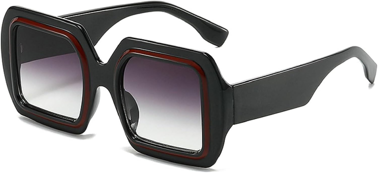 

Квадратные солнцезащитные очки для женщин и мужчин, модные прямоугольные солнцезащитные очки с защитой от УФ-излучения, ретро-солнцезащитные очки для женщин 18019 Melrose, Black Grey