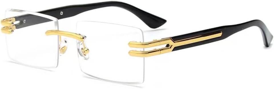 

Ретро-солнцезащитные очки без оправы для мужчин и женщин в стиле панк, прямоугольные солнцезащитные очки без оправы, маленькие, с защитой от УФ-излучения UV400 MTZJH, 11