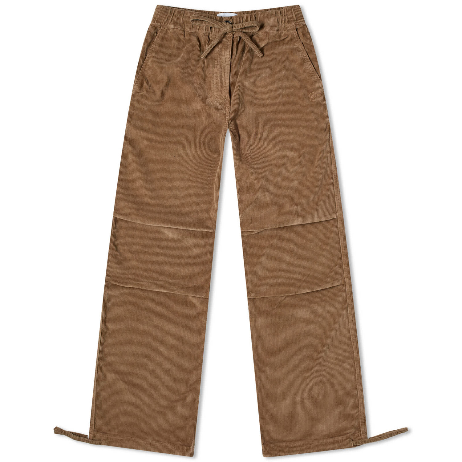 

Брюки Ganni Washed Corduroy Drawstring, цвет Fallen Rock