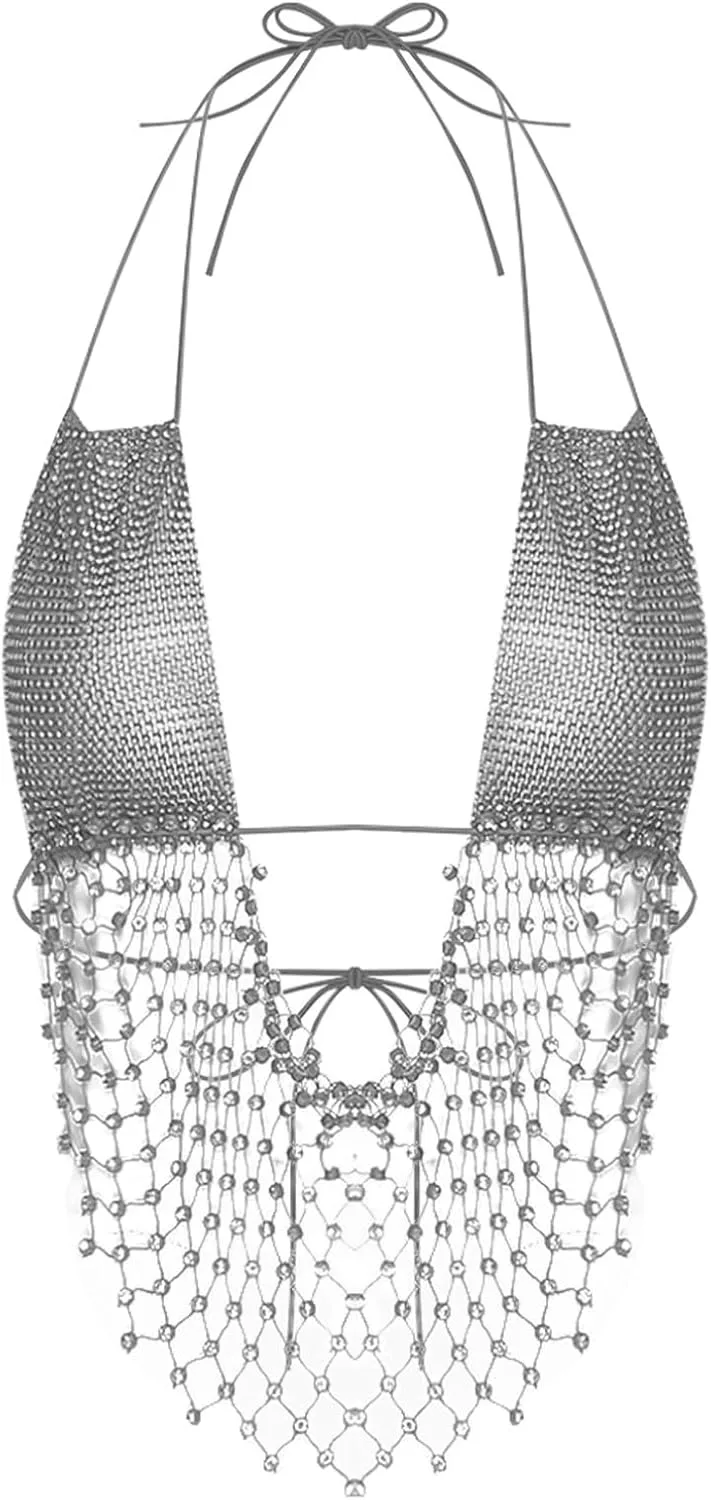 

Sholeno топ-бикини для женщин с пайетками и сеткой, открытая спина