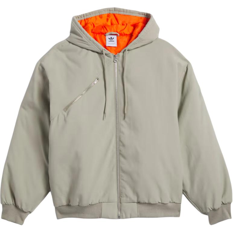 Adidas Originals Шмоуфойл куртка из нейлоновой ткани, Silver Pebble/Preppy Orange — фото 2