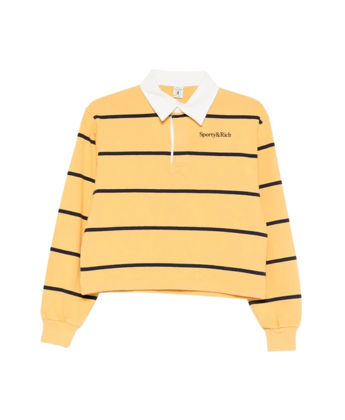 

Полосатая рубашка-поло с длинными рукавами Sporty & Rich, желтый