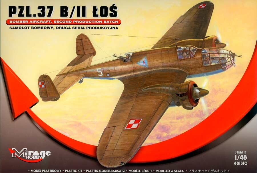 

Mirage, PZL.37 BII Łoś, Модельный комплект, 12+