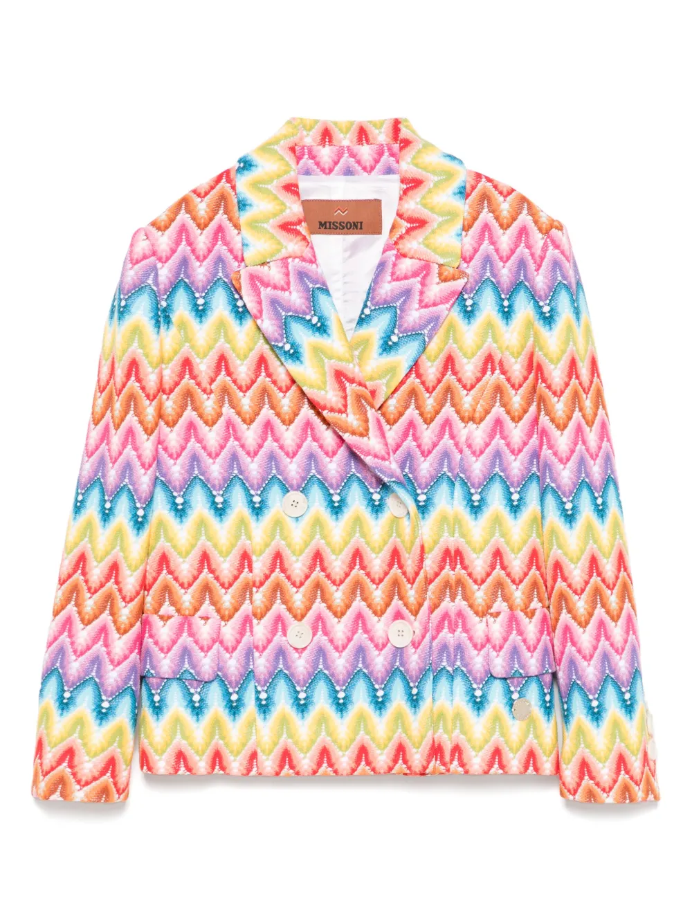

Блейзер с узором зигзаг Missoni Kids, синий