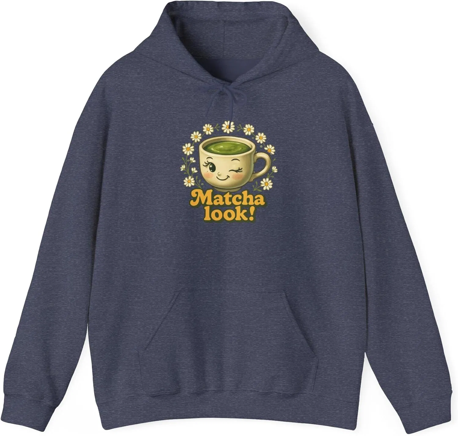 Худи Matcha Look! Daisies, Heather Sport Dark Navy