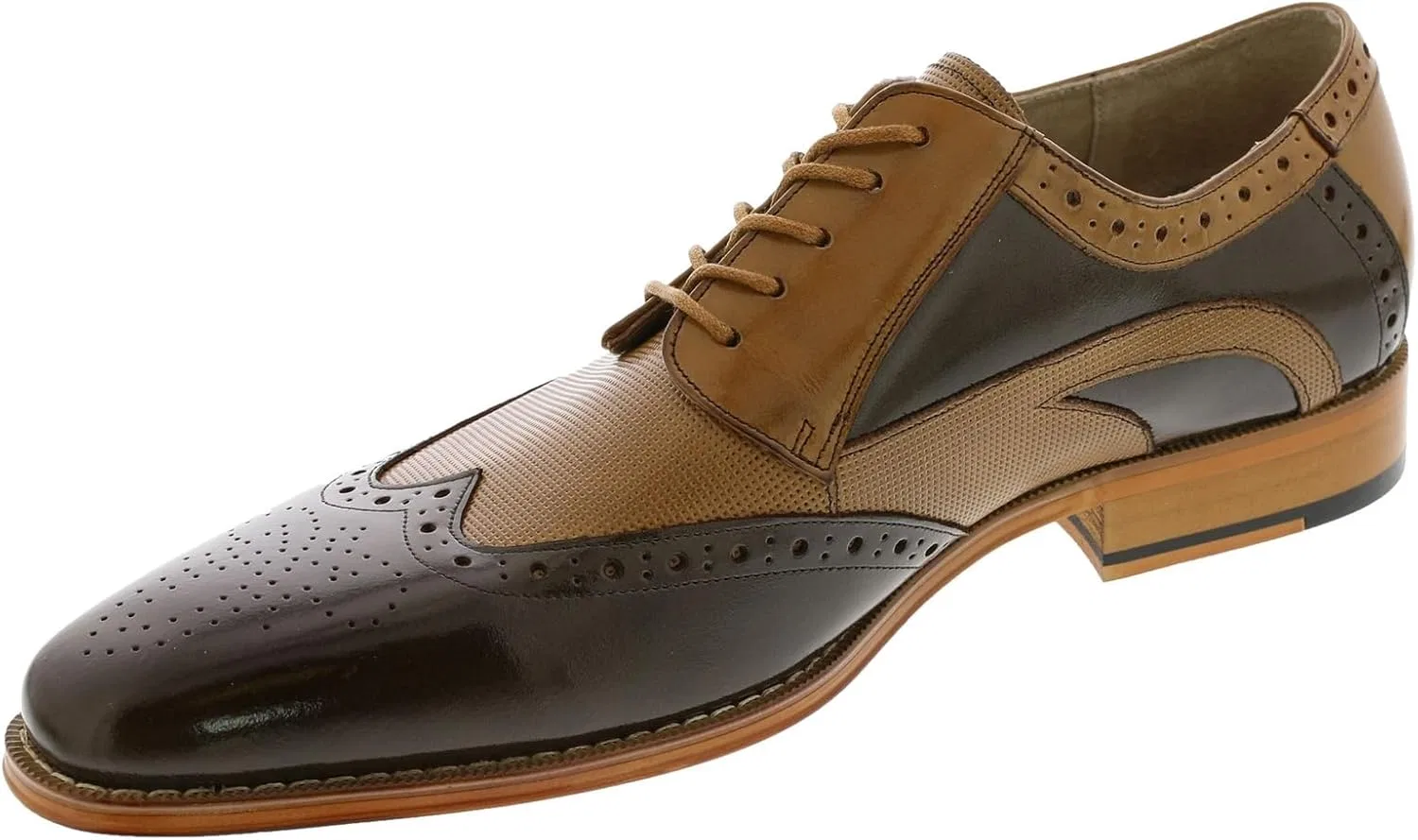 Мужские туфли-оксфорды Ivingale Wingtip на шнуровке от STACY ADAMS, коричневый — фото 4