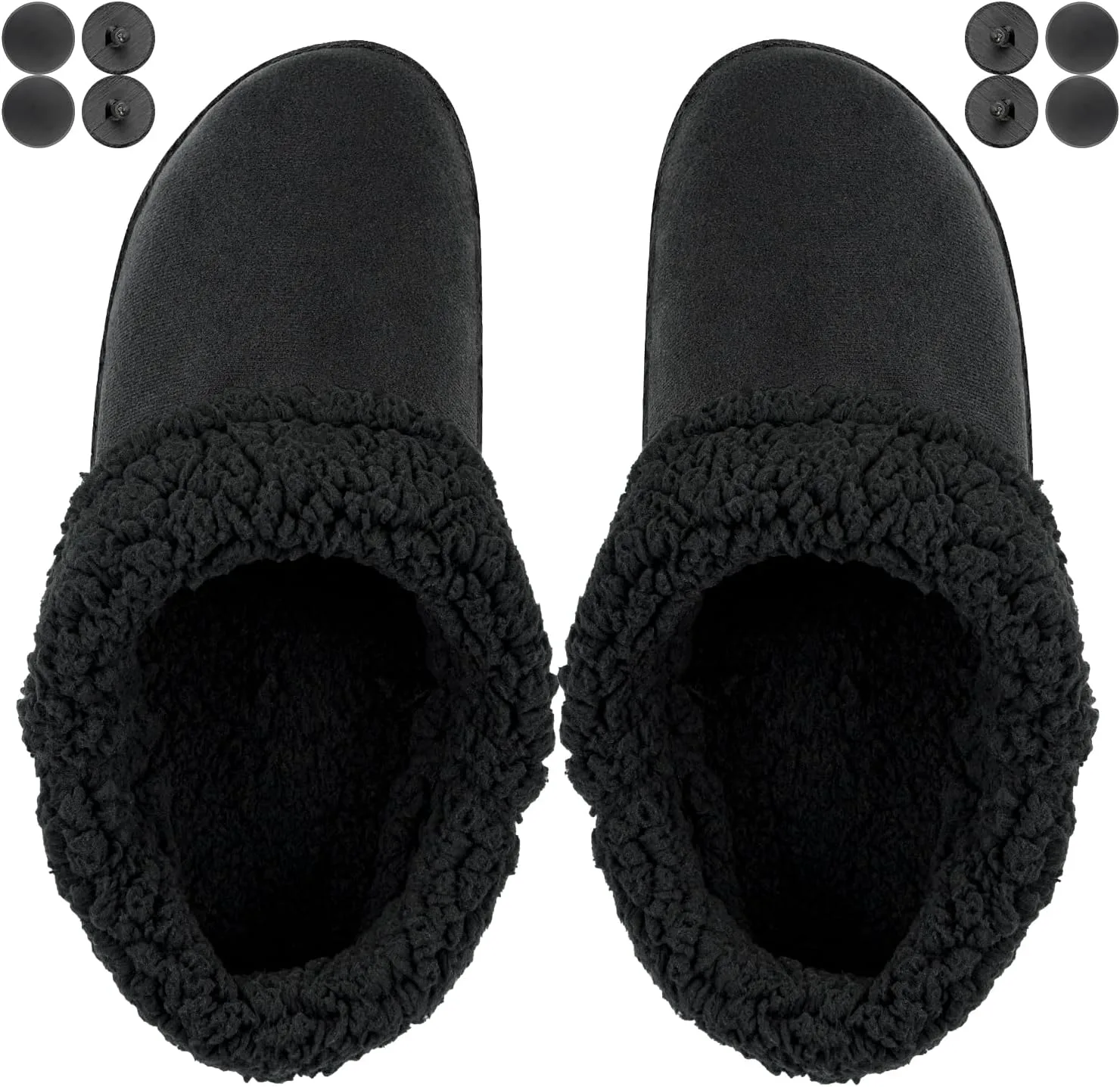 Вкладыши Endoto Fuzzy Liner для сабо Crocs, сменные теплые пушистые носки-утеплители для Croc (черный)