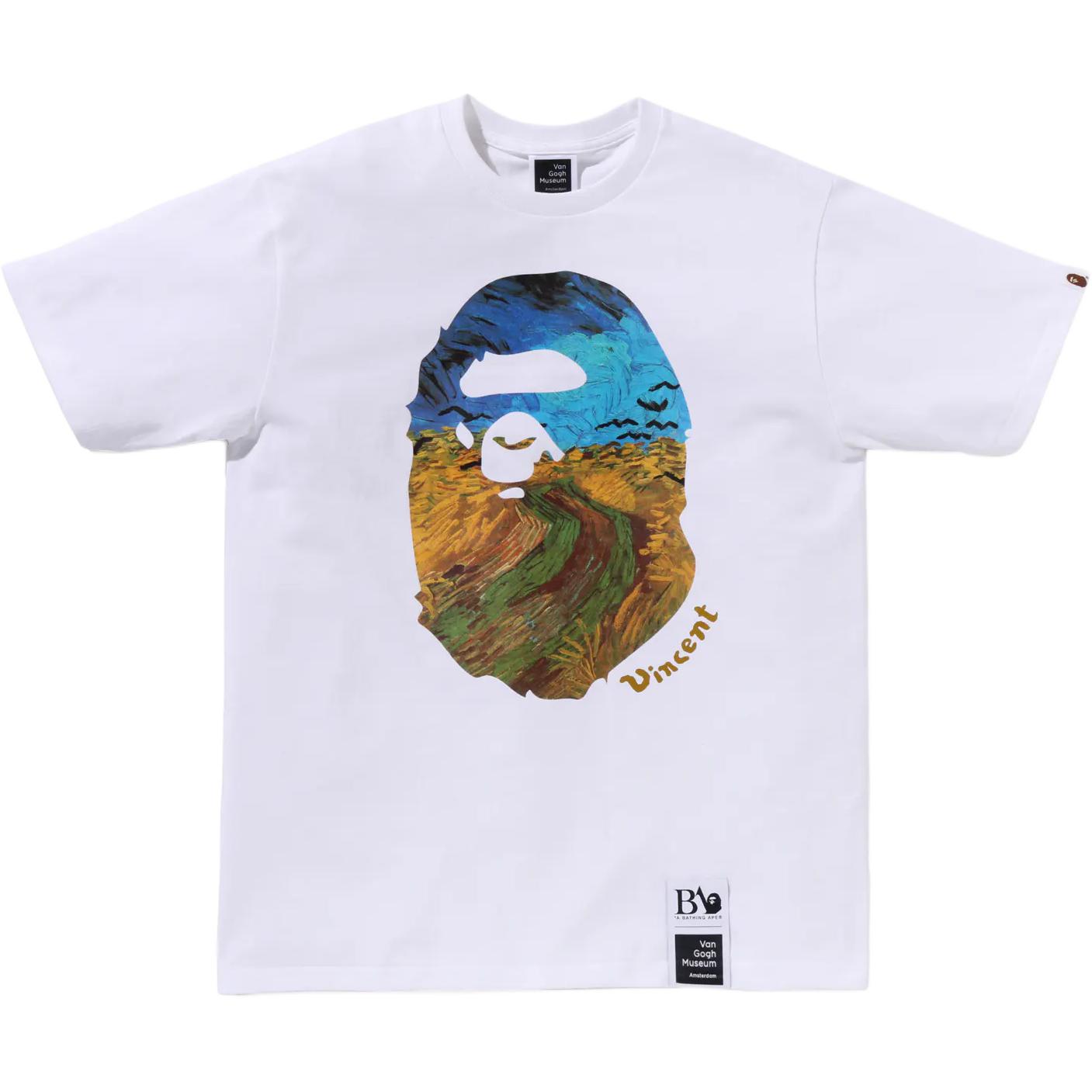 

Футболка Bape X Van Gogh Museum Ape Head Canvas Art Vi A BATHING APE, белый