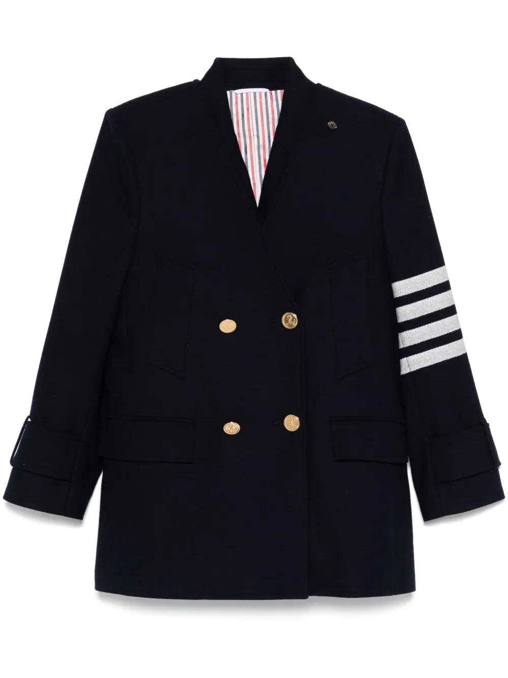 

Комплект из жилета и бушлата с полосками 4-Bar THOM BROWNE, синий
