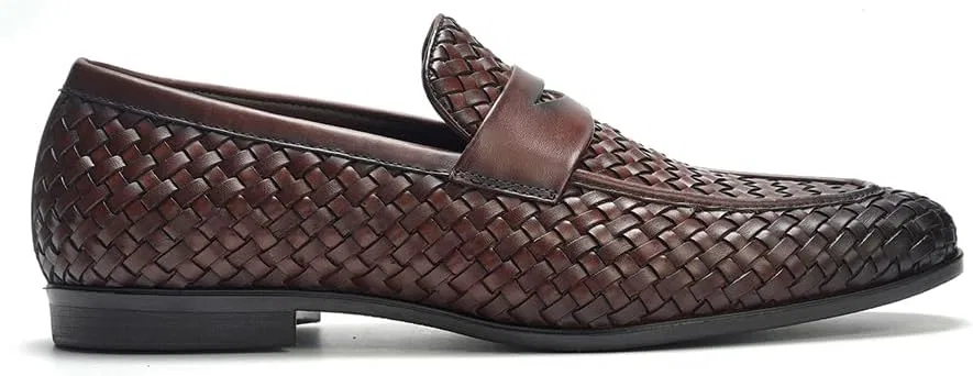 Лоферы кожаные плетеные A. Veer Cairo, Brown Leather