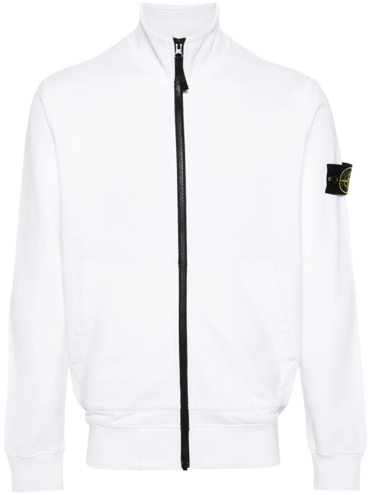

Stone Island толстовка на молнии с нашивкой Compass, белый