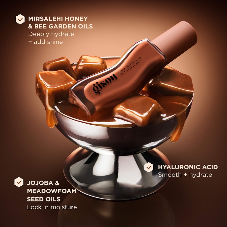 Увлажняющее масло для губ с медом Gisou, 0.27 fl oz/8ml, Sticky Toffee — фото 4