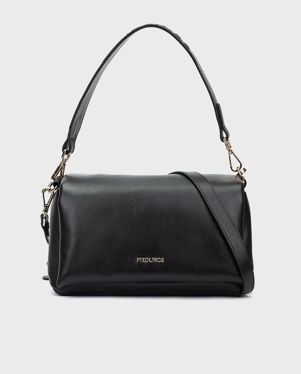 

Женская кожаная сумка-бандо с магнитной застежкой Pikolinos, черный