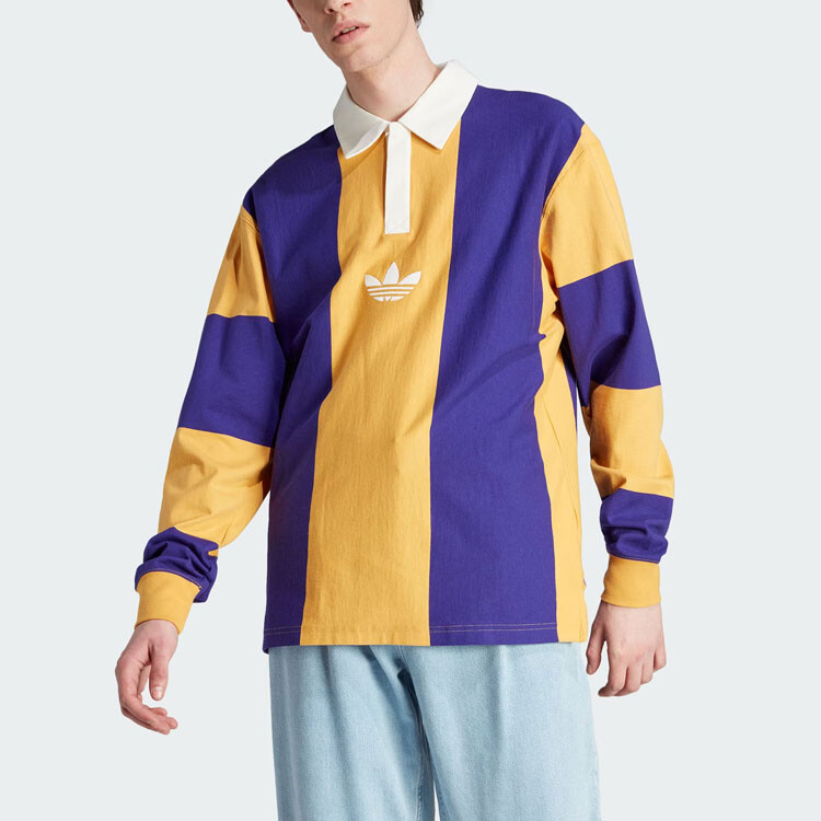 Мужская рубашка поло HACK RUGB, желтая/синяя Adidas Originals, желтый/синий — фото 2
