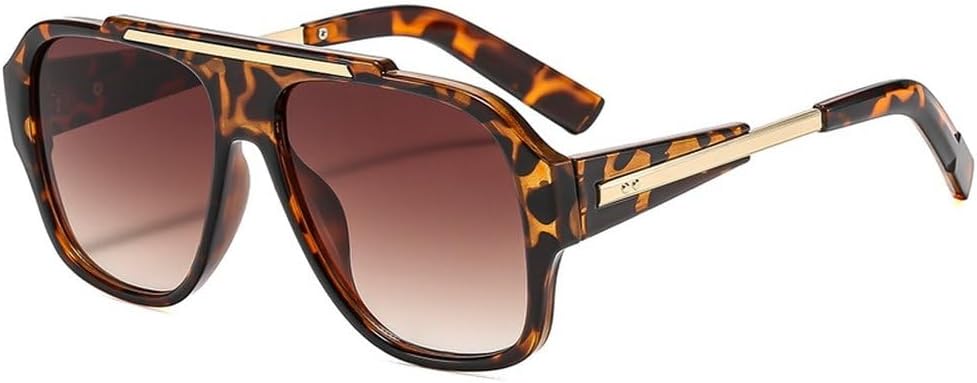 

Модные квадратные солнцезащитные очки с заклепками для женщин, защита от ультрафиолета UV400, ретро-стиль, градиентные солнцезащитные очки для мужчин в стиле панк, желтые солнцезащитные очки SKFGNX, Leopard Tea Gradient