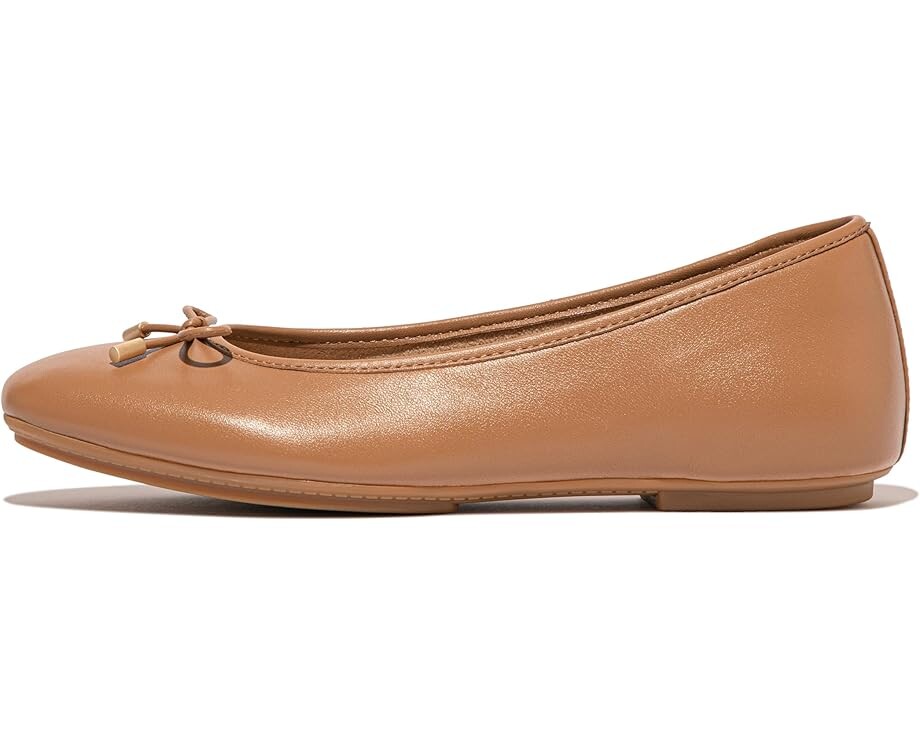 Туфли на плоской подошве FitFlop Delicato Bow Soft Leather Ballerinas, цвет Desert Tan — фото 4