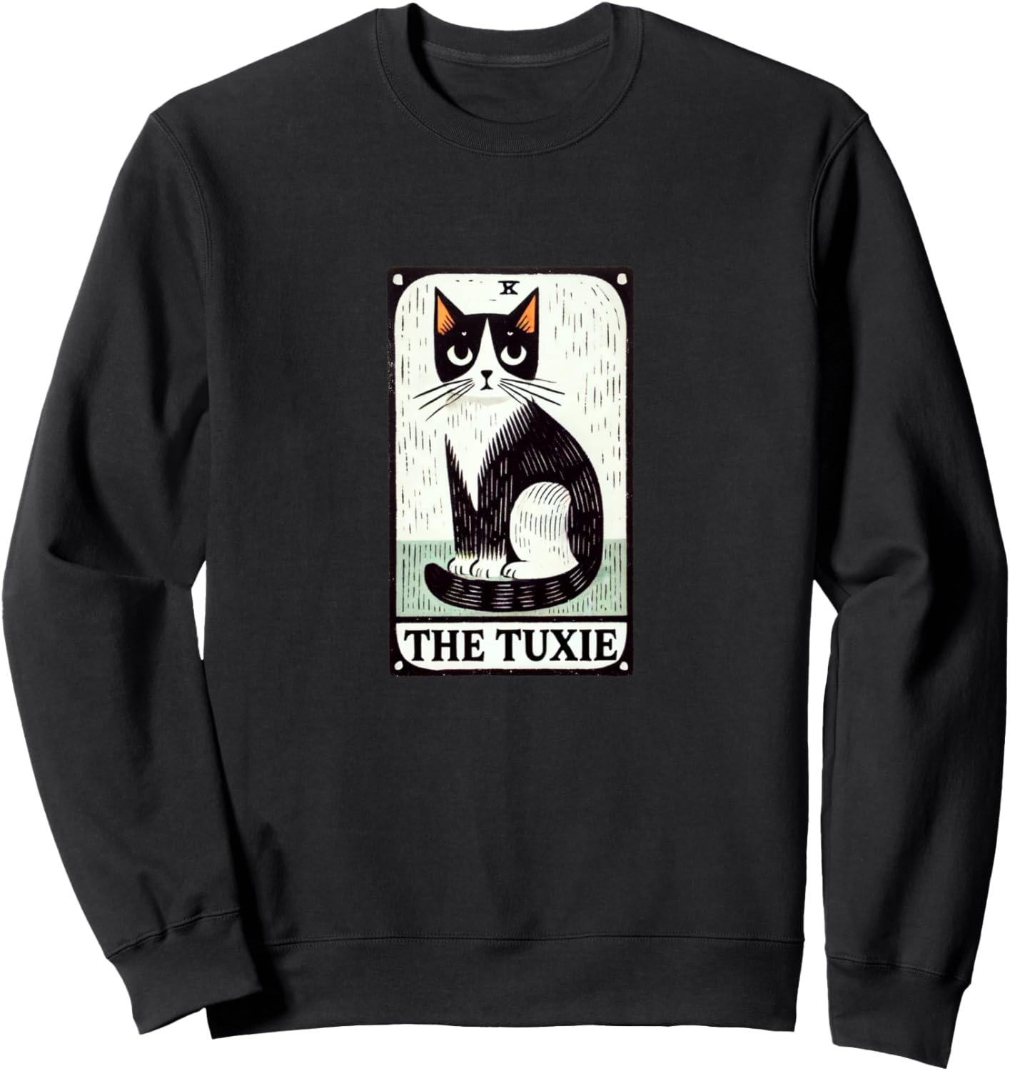

Толстовка с изображением кошки в смокинге и картой Таро Cat Snugg, черный