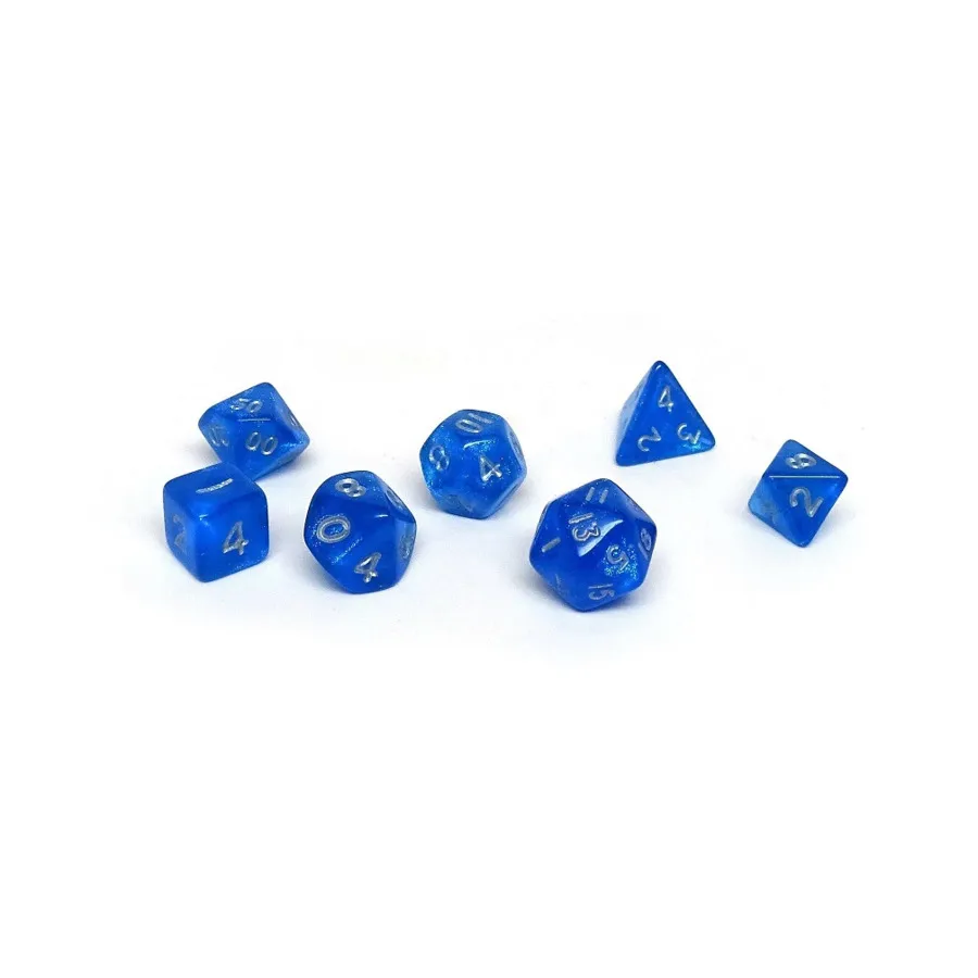 

Синий океан с серебром (7), Dice - Mini 7 Piece Poly Sets (Easy Roller Dice)