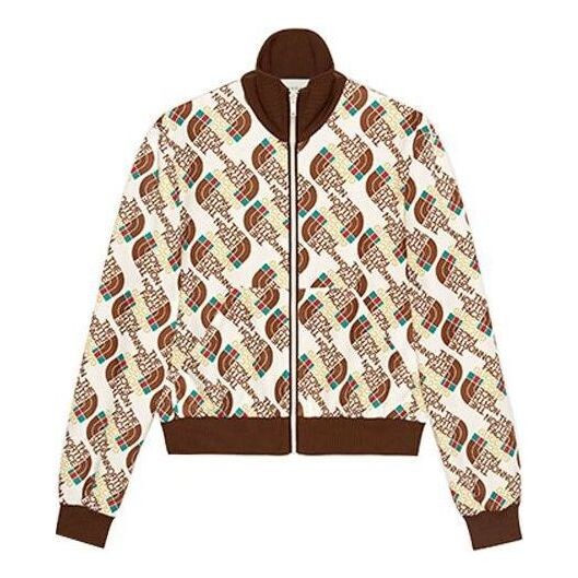 

Куртка x the north face web print technical jersey jacket 'ivory brown' Gucci, коричневый
