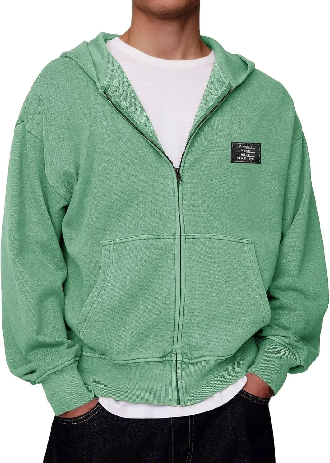 Мужская худи с капюшоном Vintage Washed, бренд Generic, Light Green