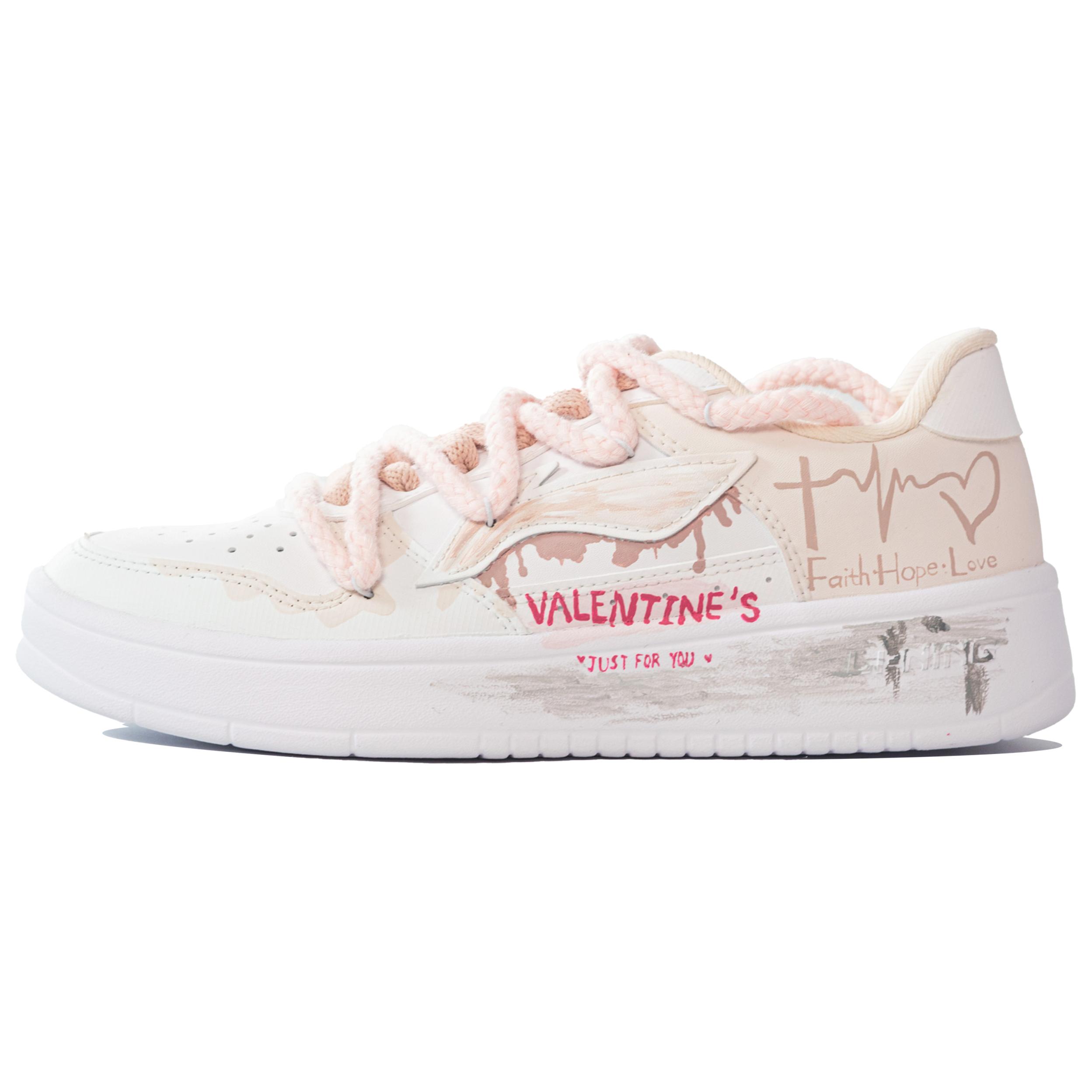 

LINING Лининг Понтон Боутс нескользящие легкие низкие кеды для скейтбординга унисекс бело-розовые, цвет White Pink