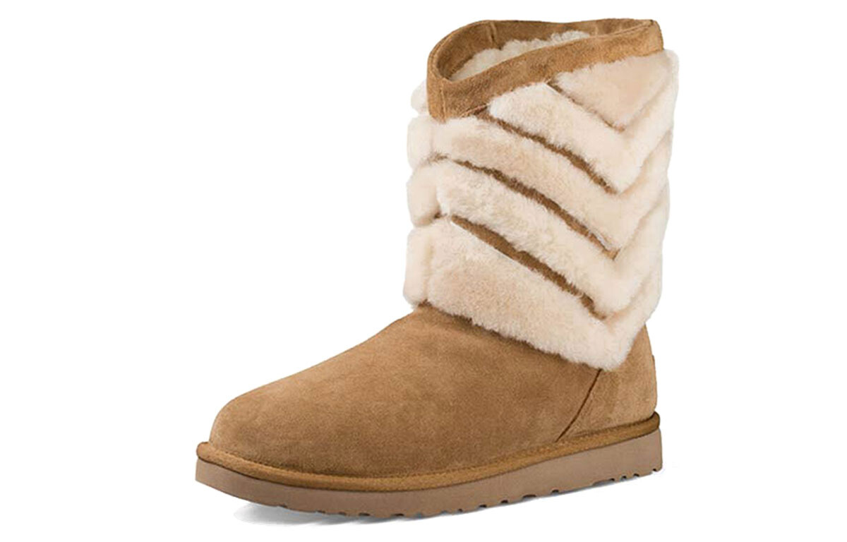 Ботинки зимние женские UGG средней высоты, каштановый — фото 3